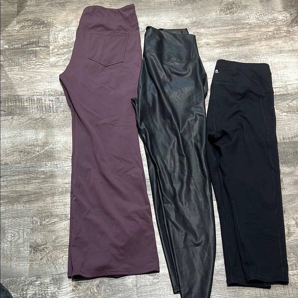 HALARA & other Women's Leggings - Purple, Black, and Leather Look LOT